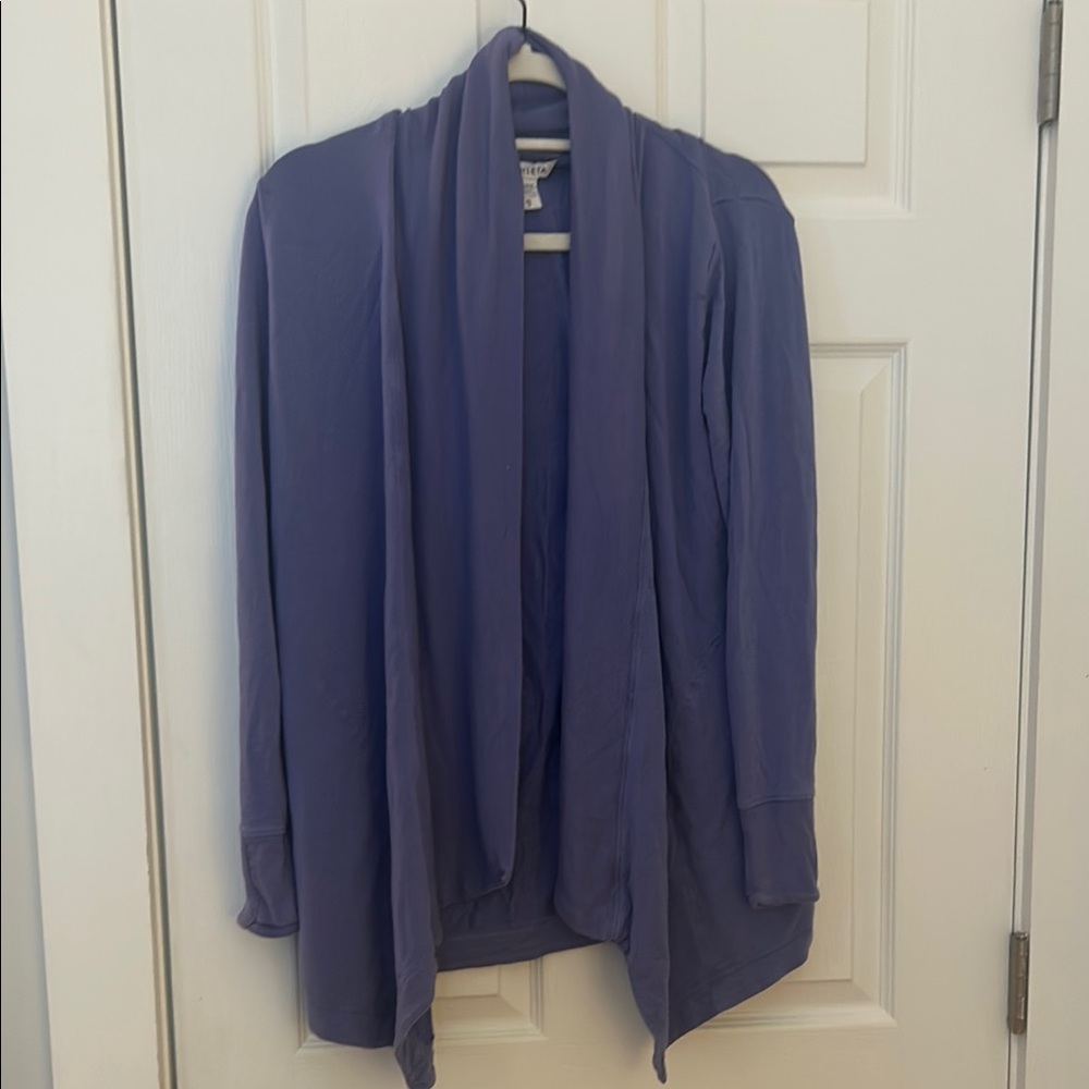 Light Purple Draped Open Cardigan